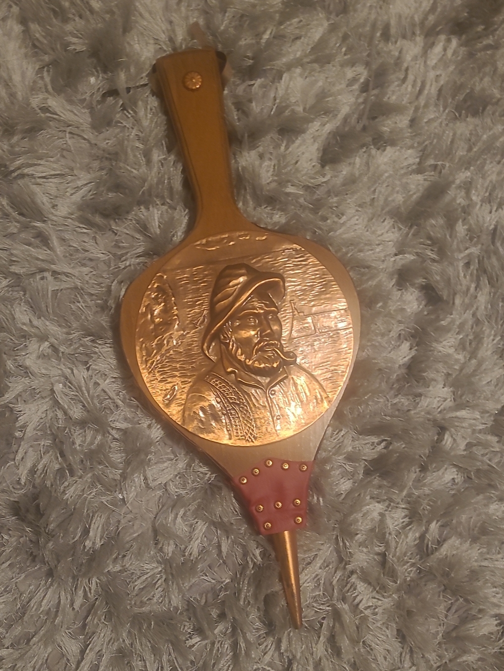 Vintage Copper Embossed Fisherman Bellows - Decorative Home Accent